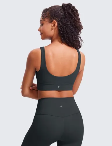 Miniatura 117 de CRZ YOGA Butterluxe - Brasier deportivo con espalda en U para mujer, cuello redondo, acolchado, de bajo impacto, para yoga, entrenamiento