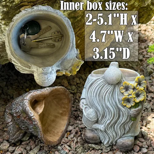 Miniatura 3 de Mood Lab Gnomo de jardín – Figura de gnomo de llave – Estatua de césped de 9.25 pulgadas – para decoración al aire libre o de la casa