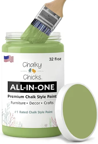 Miniatura 184 de Chalky Chicks - Pintura mate a la tiza, no requiere lijado, 4 onzas líquidas, color gris oscuro (Gun Metal Gray), para muebles, pintura sin Gris