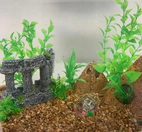 Miniatura 2 de Aquairum - Decoración egipcia con cabeza de pirámide, figura de esfinge, resinas de pilares, patrimonio antiguo hundido, decoraciones de pecera