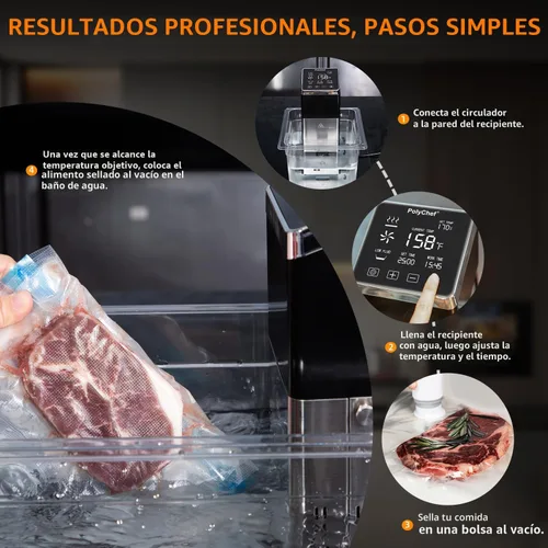 Miniatura 3 de Cocina Sous Vide de 1400 W, circuladores de inmersión de precisión con pantalla táctil grande, temporizador de temperatura precisa, cocina