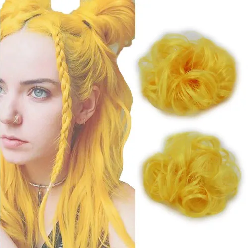 Miniatura 24 de 2 extensiones de cabello ondulado y grueso para mujer, de color negro natural, fibra sintética resistente al calor, para belleza, fiestas, uso