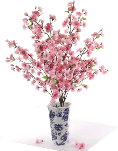 Larksilk Rama de flor de cerezo rosa lavanda de 36 pulgadas, tallo de Sakura artificial alto para jarrones de suelo, arcos de boda y decoración del