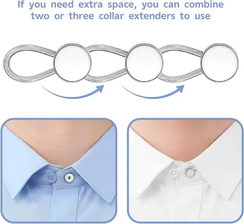 Miniatura 5 de 20 extensores de botón para jeans, extensores de cuello para camisas de hombre, extensor de botón para camisas de vestir/dos estilos en tres