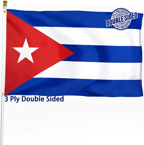 Miniatura 18 de Bandera de Nicaragua de 3 x 5 pies para exteriores, bandera nacional nicaragüense, bandera nacional nicaragüense, doble cara de 3 capas de poliéster