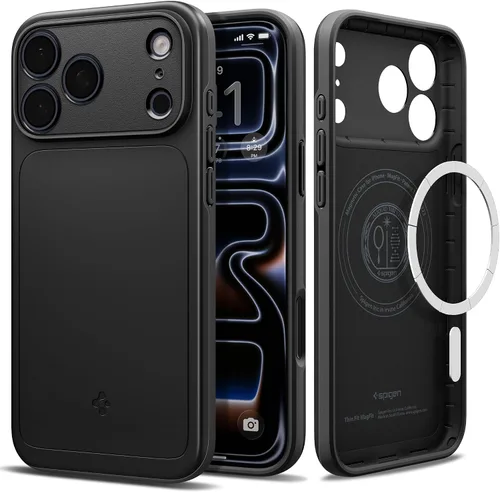 Miniatura 22 de Spigen Thin Fit MagFit Funda diseñada para iPhone 16 [Carcasa rígida] [Protección de grado militar] Compatible con MagSafe - Negro