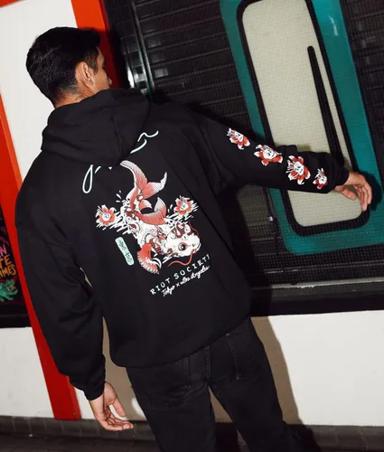 Miniatura 3 de Riot Society Sudadera con capucha estampada o bordada para hombre