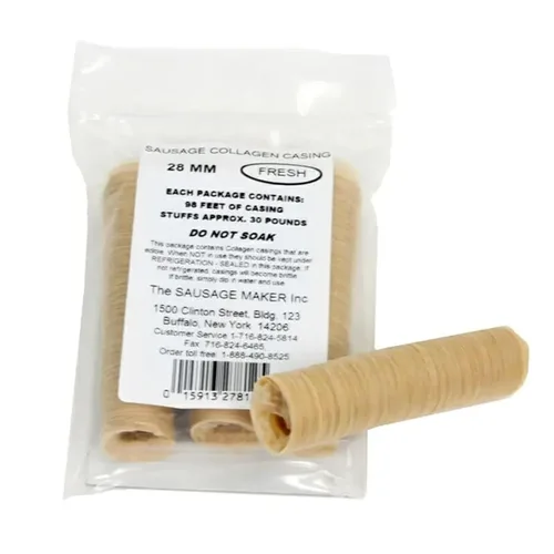 Miniatura 10 de The Sausage Maker® Fundas de colágeno transparente de 60 mm para hacer salchichas - Paquete de 10, funda no comestible para salchicha cocida