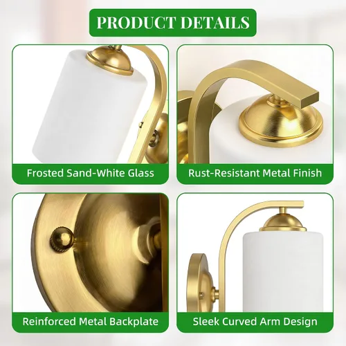 Miniatura 4 de Apliques de Pared Luces Lámpara para Dormitorio Baño, Accesorios de Luz de Tocador Modernos, Linternas de Iluminación de Montaje en Pared