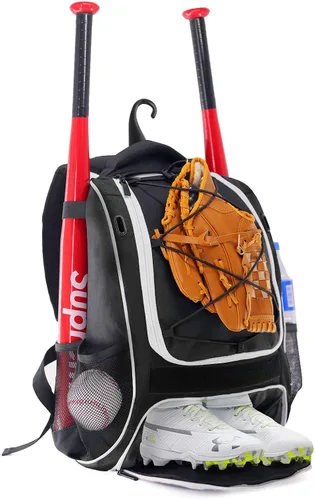 WOLT Bolsa de béisbol juvenil – Mochila de murciélago para béisbol, equipo y equipo de béisbol y sóftbol, soporte para bates y guantes,