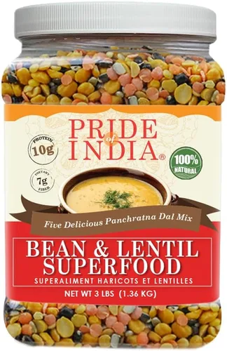 Miniatura 11 de Orgullo de la India - Lentejas Masur marrones enteras de la India, ricas en proteínas y fibra, 1.5 libras de frasco