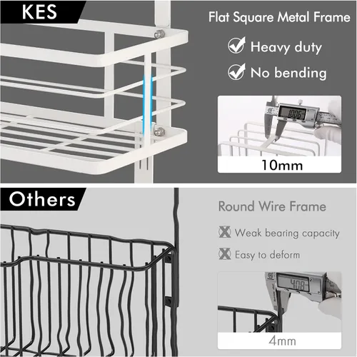 Miniatura 3 de KES Colgador para tabla de planchar sobre la puerta, soporte para patas en T, para 1 3/8" puerta, soporte de hierro de metal blanco, HIR500A-WH