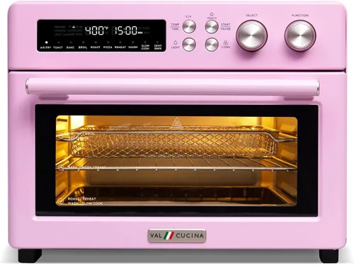 Miniatura 12 de VAL CUCINA - Horno tostador retro con calefacción infrarroja, horno de convección extragrande de encimera 10 en 1, 6 rebanadas de tostada, pizza