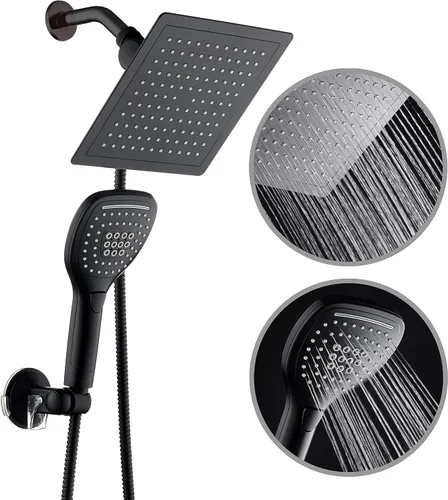 Miniatura 2 de DreamSpa - Combo de cabezal de ducha de lluvia/manual ultra-lujoso de 9 pulgadas. Conveniente botón pulsador de control de flujo para fácil
