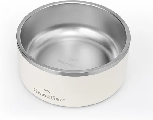 Miniatura 20 de GrandTies Cuenco de acero inoxidable para perros Comedero para mascotas reutilizable con aislamiento sin BPA Plato grande y resistente Azul