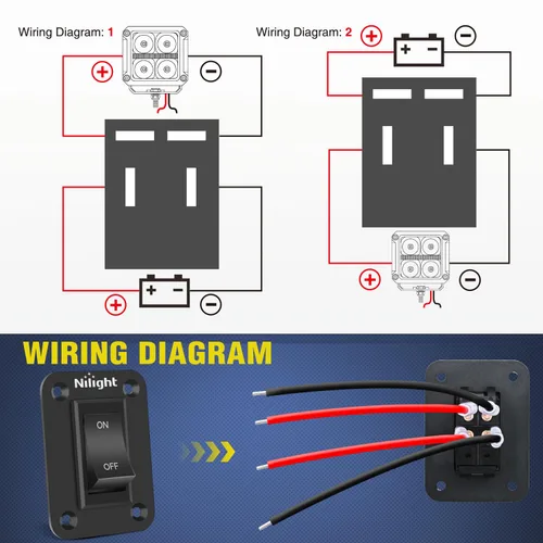 Miniatura 3 de Panel de Interruptor de Encendido/Apagado Nilight 4 PIN DPST, Interruptores de Palanca Panel 12V 20A, Carcasa de Interruptor de Aluminio Anodizado