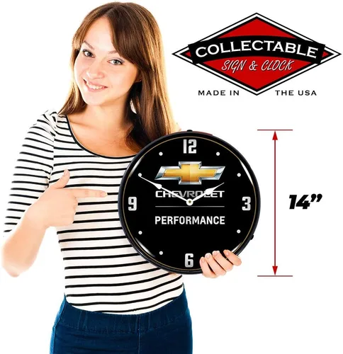 Miniatura 3 de Chevrolet Performance Reloj de pared LED, Retro/Vintage, iluminado, 14 pulgadas