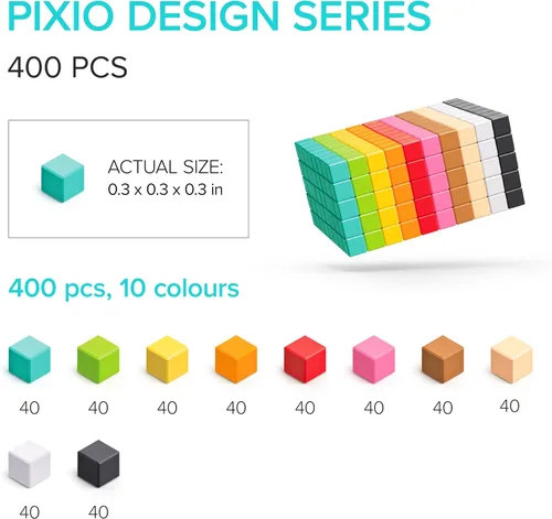 Miniatura 3 de PIXIO -400 piezas - Juguete de construcción de bloques magnéticos diminutos en el estilo Pixel Art con aplicación gratuita - Cubos de plástico
