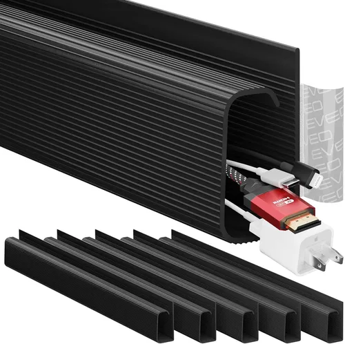 EVEO Kit de gestión de cables debajo del escritorio (6 unidades) - Ocultador de cables para gestión de cables debajo del escritorio, ocultador de