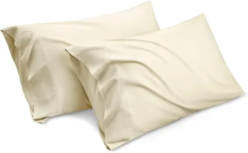 Miniatura 4 de Luxury Hotel Collection - Juego de 2 fundas de almohada tamaño King, color beige liso, microfibra cepillada suave, resistente a las arrugas