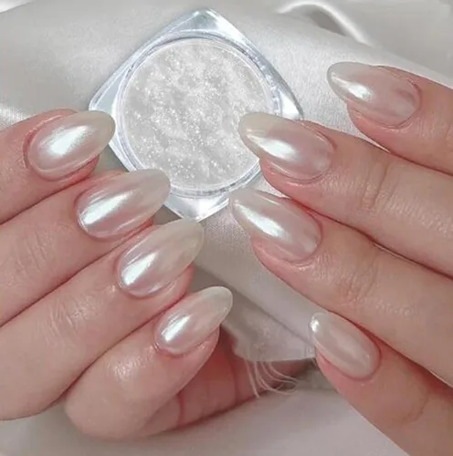 1 caja de uñas láser con purpurina de pavo real, polvo láser, polvo para uñas, pigmento cromado, oro rosa, plata, mezcla de uñas, lentejuelas con