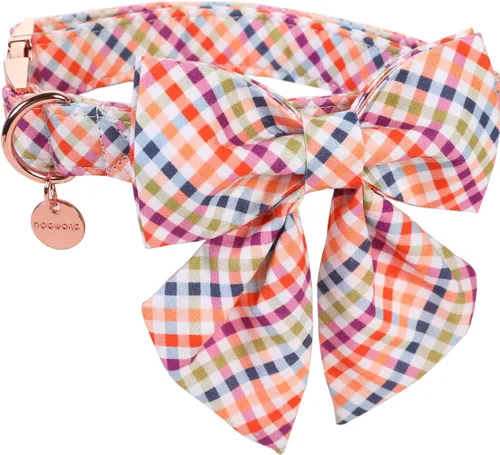 Miniatura 18 de DOGWONG Collar de otoño para perro con lazo, collar de moño para perro de Acción de Gracias, collar ajustable de algodón de otoño con hoja de arce