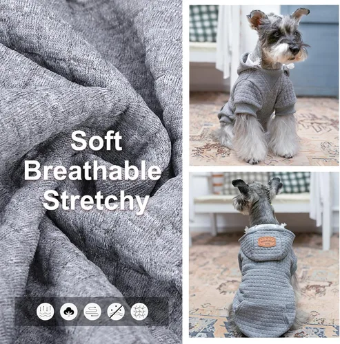 Miniatura 2 de BEAUTYZOO Sudadera con capucha para perro pequeño con bolsillos, ropa para perros pequeños y medianos, niño y niña, abrigos de algodón laminado tipo