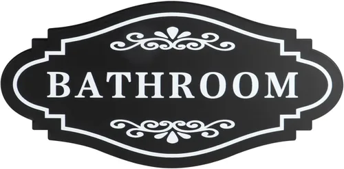 FXRN Adhesivo de baño para negocios y hogar, autoadhesivo, bonita decoración de baño para puerta, letrero de baño unisex o letrero de baño para