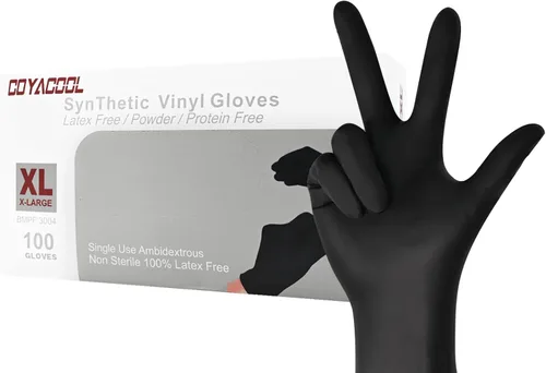 Miniatura 36 de Guantes desechables medianos, de mezcla de nitrilo y vinilo, sin látex, 100 unidades, guantes de grado alimenticio para limpieza, preparación de Azul