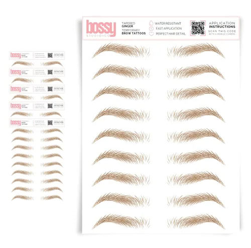 Miniatura 20 de 5 paquetes de tatuajes temporales para cejas, adhesivos impermeables para cejas, tatuajes falsos para el cabello tipo pelar de transferencia