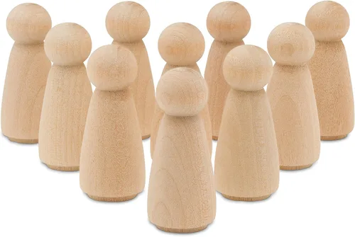 Muñecas grandes de madera de 3-1/2 pulgadas, con forma de mamá/ángel, paquete de 25 muñecas de madera sin terminar de abedul para pintar Paquete de