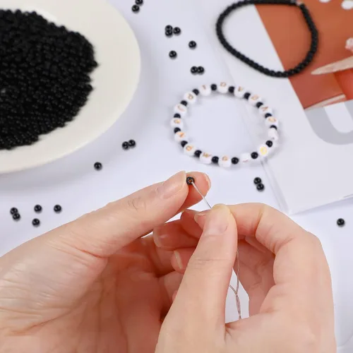 Miniatura 3 de 1200 piezas de cuentas redondas doradas espaciadoras lisas con forma de bola sueltas para pulseras, 4 mm, 6 mm, 8 mm