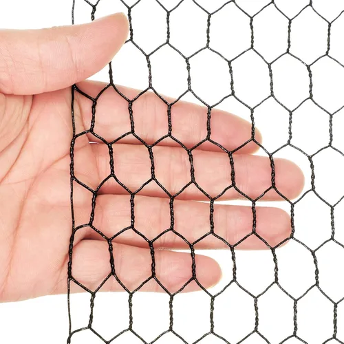 Miniatura 6 de SATINIOR 2 hojas de red de alambre de pollo para trabajos artesanales, malla de alambre hexagonal galvanizada (negro, 13.7 x 80 pulgadas)