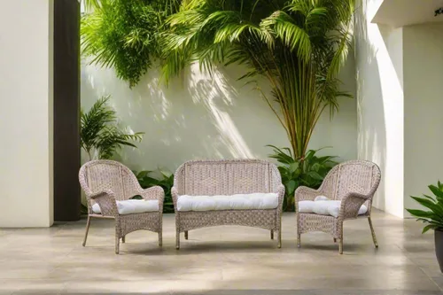 Miniatura 64 de RSH DECOR: Sunbrella 3-Piece Tufted Wicker Cushion Set 44" x 22" & 22" x 22" Outdoor Loveseat & U-Shaped Seat Cushions Crafted with