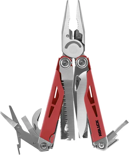 Miniatura 13 de Tijeras y alicates multiherramienta 21 en 1 con cortadores de tungsteno, autobloqueo Kit EDC duradero y resistente para camping, reparación, Negro