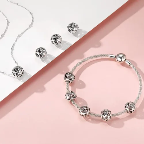 Miniatura 2 de TIZU Dijes de plata de ley 925 para dijes, pulseras, cuentas iniciales del alfabeto, joyería de regalo para mujeres