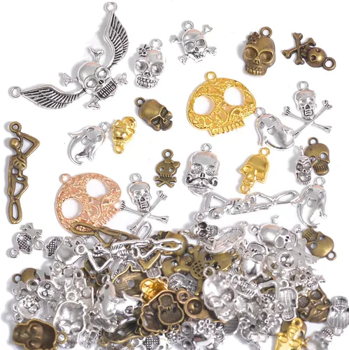 Miniatura 15 de stino 100 G Mixed Style Metal Charms for Jewelry Making, Bulk Silver & Gold Plated, for Bracelet, Necklace, Earrings DIY Crafts