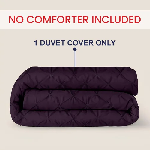 Miniatura 71 de Kotton Culture 1 Pc Twin/Twin XL Size Pinch Pleated - Pintuck Duvet Cover Only - 100% Egyptian Cotton Sateen -1000 TC Luxury Comforter Cover-Zipper
