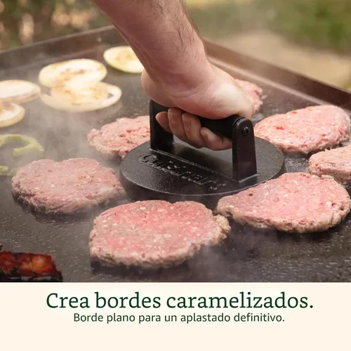 Miniatura 4 de Cuisinart - Prensa de hamburguesas aplastadas de hierro fundido de 6.5", prensa de parrilla redonda de borde plano para hamburguesas crujientes
