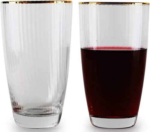 Miniatura 9 de Circleware 40170 Cosmo - Juego de 4 vasos altos de base pesada, vasos para bebidas de té helado, cristalería para agua, jugo, cerveza y decoración