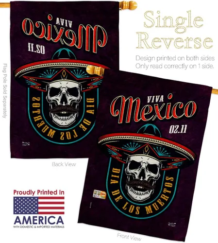 Miniatura 3 de Viva México - Kit de banderas para casa de jardín, Día de Muertos, Día de los Muertos, Fiesta Mexicana, Otoño, Pequeña pancarta decorativa