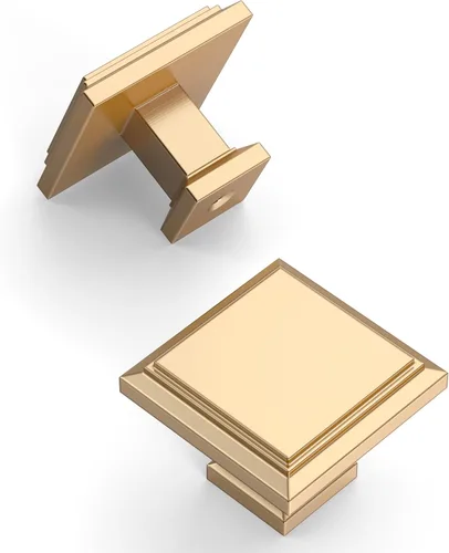 Miniatura 18 de Amerdeco Paquete de 6 pomos de gabinete de 1.3 pulgadas (1.260 in), níquel satinado cepillado para armarios de tocador y baño, ZH0001BSNK