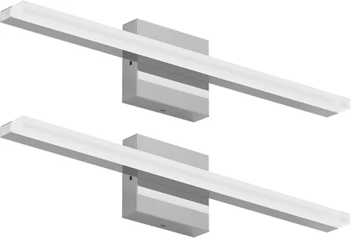 Miniatura 10 de ZAGO Lámpara de tocador de baño de 24 pulgadas sobre el espejo, LED moderna y rotacional montada en la pared, ajustable, cableada, con cable