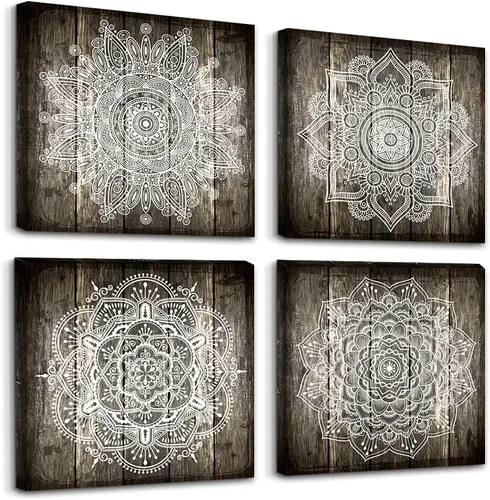 Miniatura 11 de Pinturas de decoración de pared para sala de estar, baño, habitación, cocina, familia, oficina, ilustraciones blanco y negro azul, rosa, flores, 12
