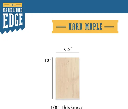 Miniatura 2 de Tablones de Madera Dura de Arce - Paquete de 2 Madera de Arce Dura para Manualidades de Madera Sin Terminar - 1/8'' (3mm) Madera Dura 100% Pura