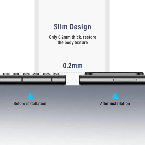 Miniatura 6 de Korecase Diseñado para Samsung Galaxy S23 Ultra Protector de lente de cámara Película de lente de vidrio templado, cubierta de cámara de metal