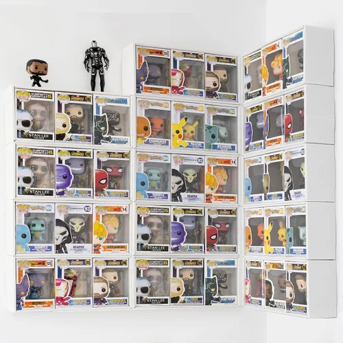 Miniatura 5 de Vitrina de 5 x 4 compatible con cajas Fnko Pop, apilable, 4 filas, con cubierta transparente para proteger tu colección contra el polvo