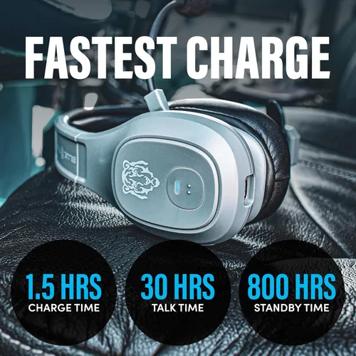 Miniatura 5 de Blue Tiger Storm Gray - Auriculares Bluetooth Premium para Camioneros - Auriculares Inalámbricos Mono con Cancelación de Ruido y Micrófono - Sonido