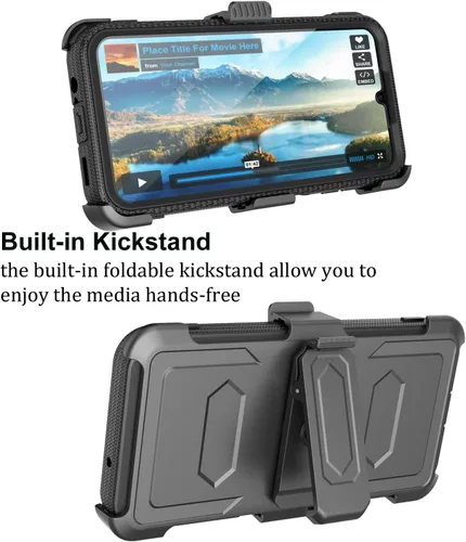 Miniatura 6 de Funda para Galaxy A14 5G, para Samsung A14 5G, protector de pantalla integrado con soporte para cinturón, funda de cuerpo completo, grado militar
