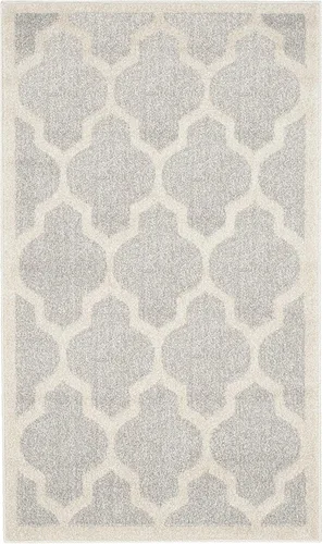 Miniatura 36 de SAFAVIEH Amherst Collection AMT420E - Alfombra para pasillo, 2 pies 3 pulgadas x 7 pies, beige y gris claro, diseño de enrejado marroquí,